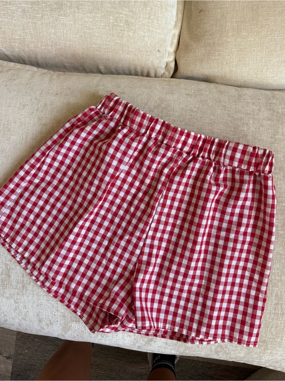 Women’s Red Gingham Shorts